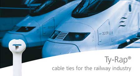Thomas & Betts Ty-Rap Rail Cable Ties (EN45545-2 Approved)